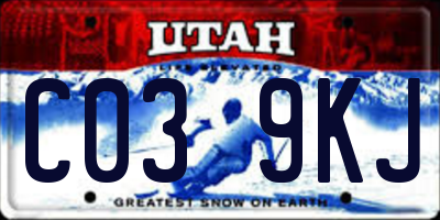 UT license plate C039KJ