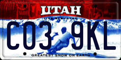 UT license plate C039KL