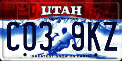 UT license plate C039KZ