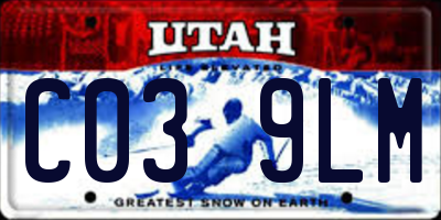 UT license plate C039LM
