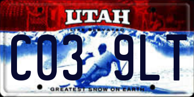 UT license plate C039LT