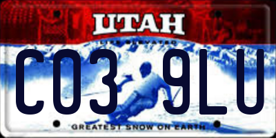 UT license plate C039LU