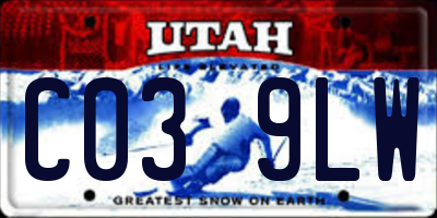 UT license plate C039LW