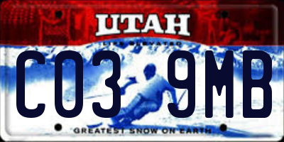 UT license plate C039MB