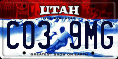 UT license plate C039MG