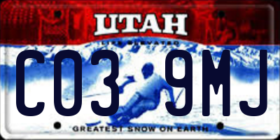 UT license plate C039MJ