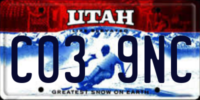 UT license plate C039NC
