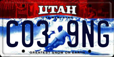 UT license plate C039NG