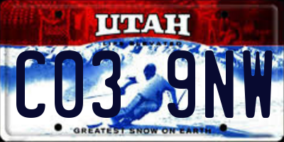 UT license plate C039NW