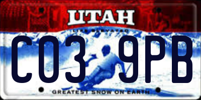 UT license plate C039PB