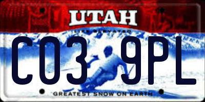 UT license plate C039PL