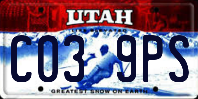 UT license plate C039PS