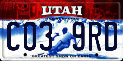 UT license plate C039RD