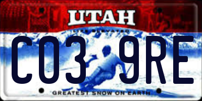 UT license plate C039RE