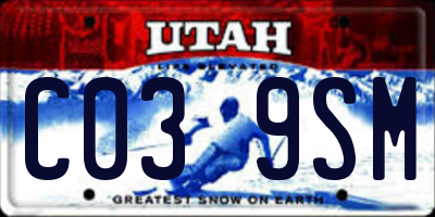 UT license plate C039SM