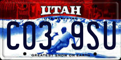 UT license plate C039SU