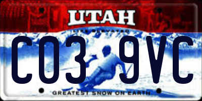 UT license plate C039VC