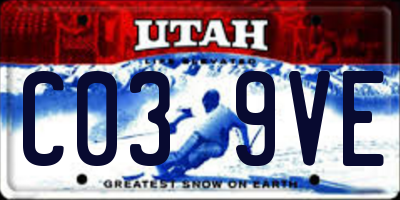 UT license plate C039VE