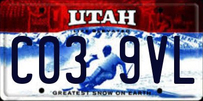 UT license plate C039VL