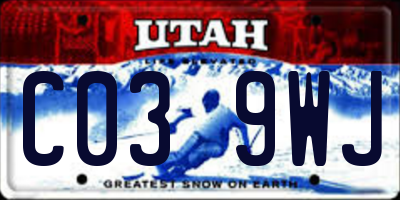 UT license plate C039WJ