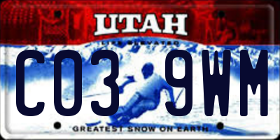 UT license plate C039WM