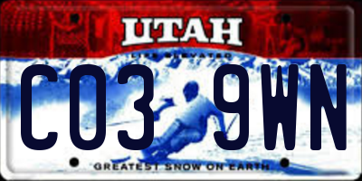 UT license plate C039WN