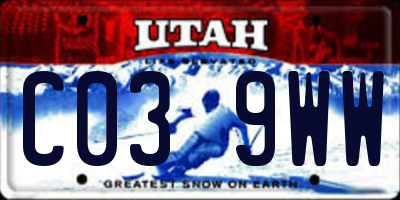 UT license plate C039WW