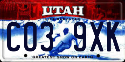 UT license plate C039XK