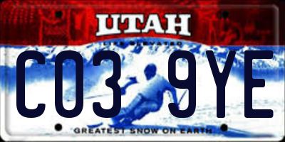 UT license plate C039YE