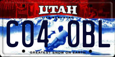 UT license plate C040BL
