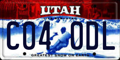 UT license plate C040DL