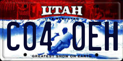 UT license plate C040EH