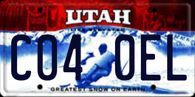 UT license plate C040EL