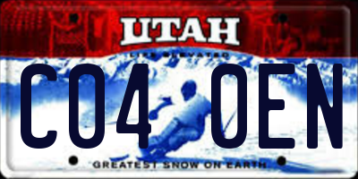 UT license plate C040EN