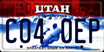 UT license plate C040EP