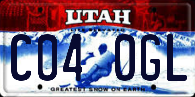 UT license plate C040GL