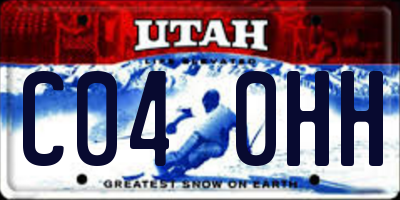 UT license plate C040HH