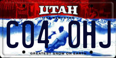UT license plate C040HJ
