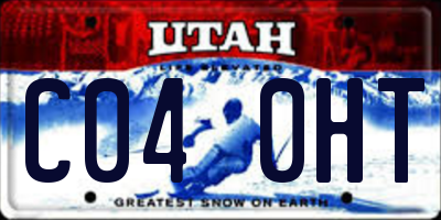 UT license plate C040HT