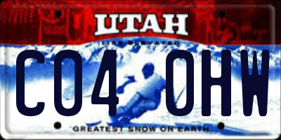 UT license plate C040HW