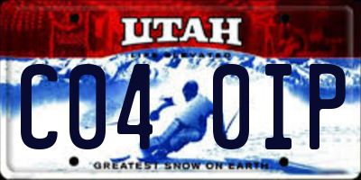 UT license plate C040IP