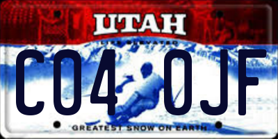 UT license plate C040JF