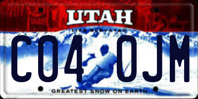 UT license plate C040JM
