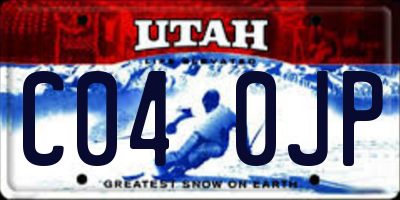 UT license plate C040JP