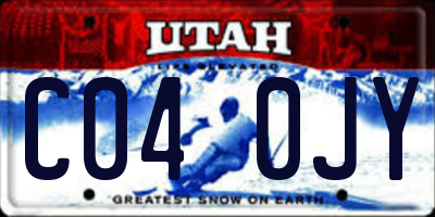 UT license plate C040JY