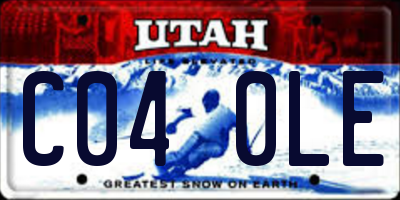 UT license plate C040LE