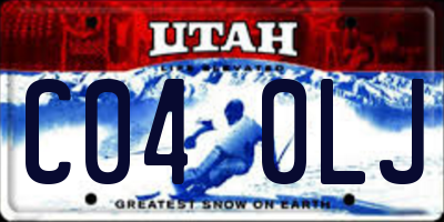 UT license plate C040LJ