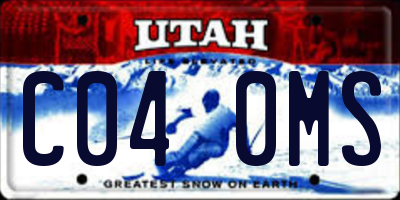 UT license plate C040MS