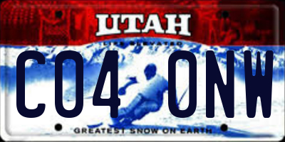 UT license plate C040NW