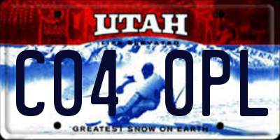 UT license plate C040PL